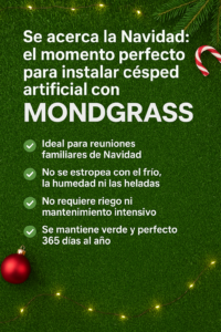 césped artificial en Navidad